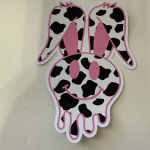 Black cow‎ print bunny ears card stock car freshie air